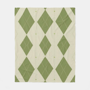 Cobertor De Velo Padrão de Diamante Argyle Verde Oliva