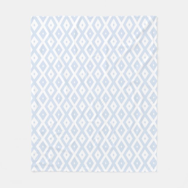 Cobertor De Velo Padrão de diamante branco e azul pálido (Frente)