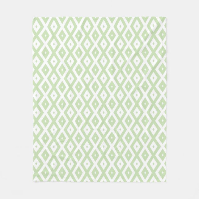 Cobertor De Velo Padrão de diamante branco e verde claro (Frente)