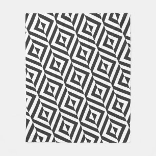 Cobertor De Velo Padrão de Diamante Preto e Branco