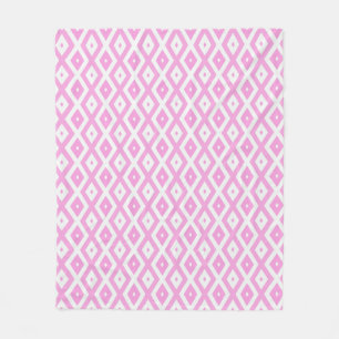 Cobertor De Velo Padrão de diamante rosa e branco