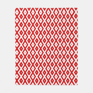Cobertor De Velo Padrão de diamante vermelho e branco