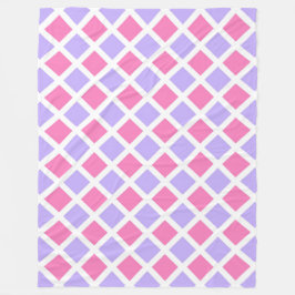 Cobertor De Velo Padrão de Diamante Xadrez Rosa Roxo