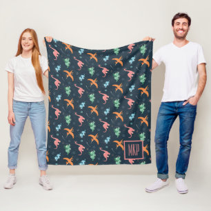 Cobertor De Velo Padrão de Dinossauro Espacial Personalizado Modern