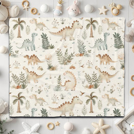 Cobertor De Velo Padrão de Dinossauro Selvagem de Boho Whimsical