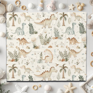 Cobertor De Velo Padrão de Dinossauro Selvagem de Boho Whimsical