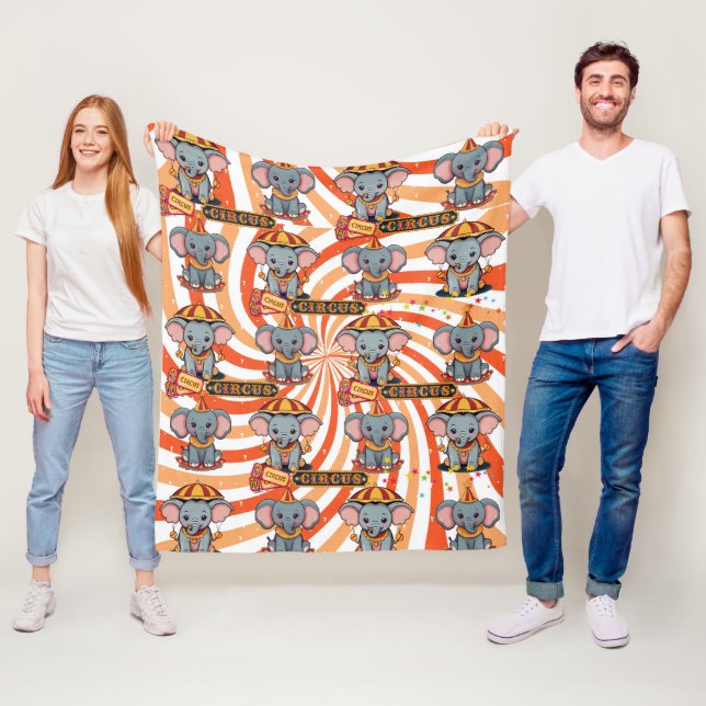 Cobertor De Velo Padrão de elefante de circo (In Situ)