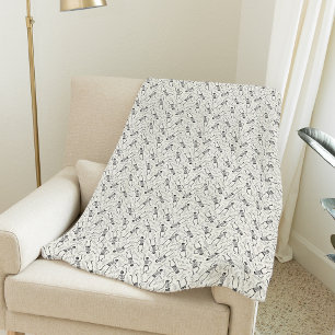 Cobertor De Velo Padrão de Esqueleto Neutral do Halloween Charcarbo