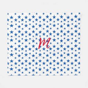 Cobertor De Velo Padrão de Estrela Personalizável Azul e Branco