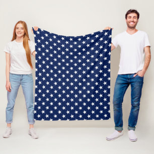 Cobertor De Velo Padrão de Estrelas da Bandeira dos EUA Azul Marinh
