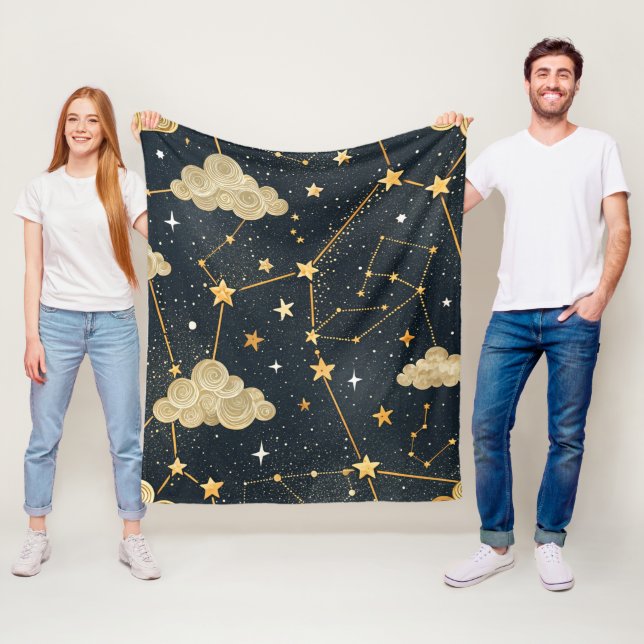Cobertor De Velo Padrão de Estrelas da Constelação Celeste (2) (In Situ)