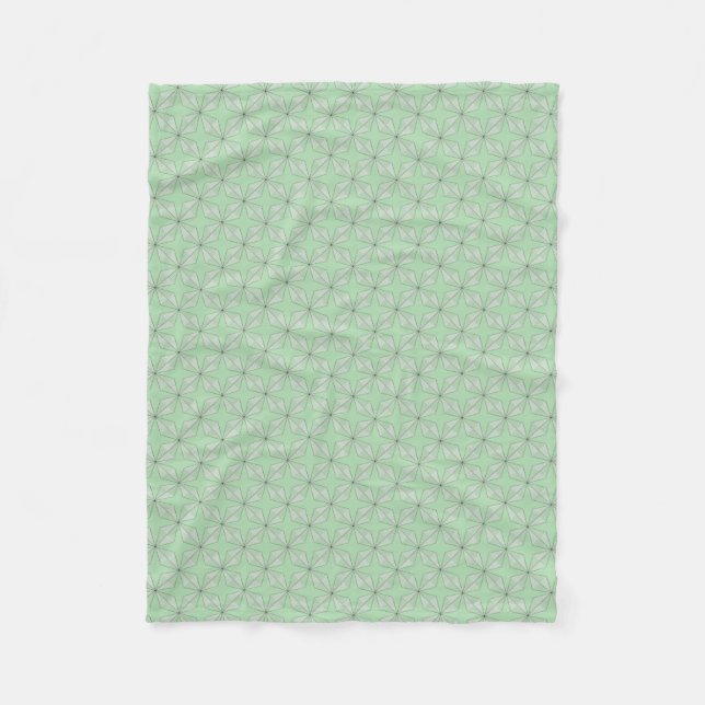 Cobertor De Velo Padrão de estrelas e diamantes verde (Frente)