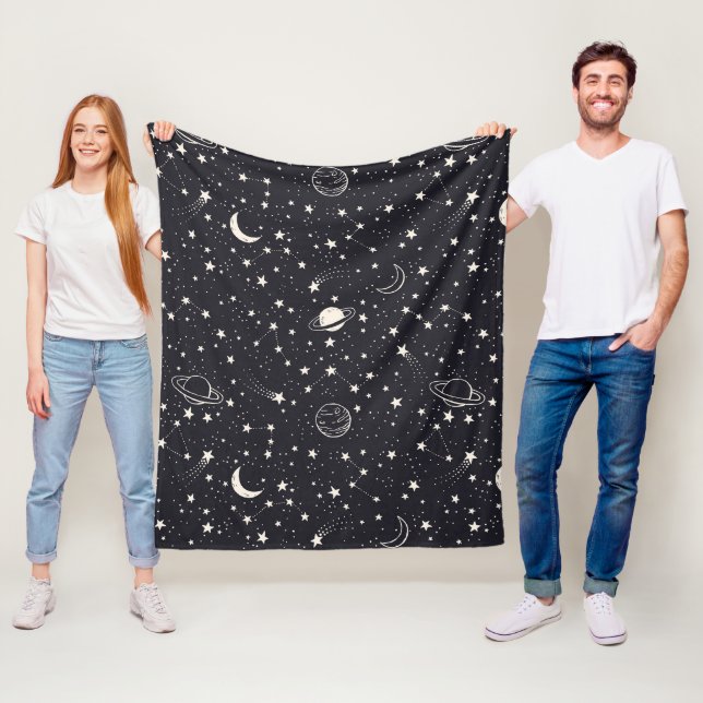 Cobertor De Velo Padrão de estrelas e planetas (In Situ)