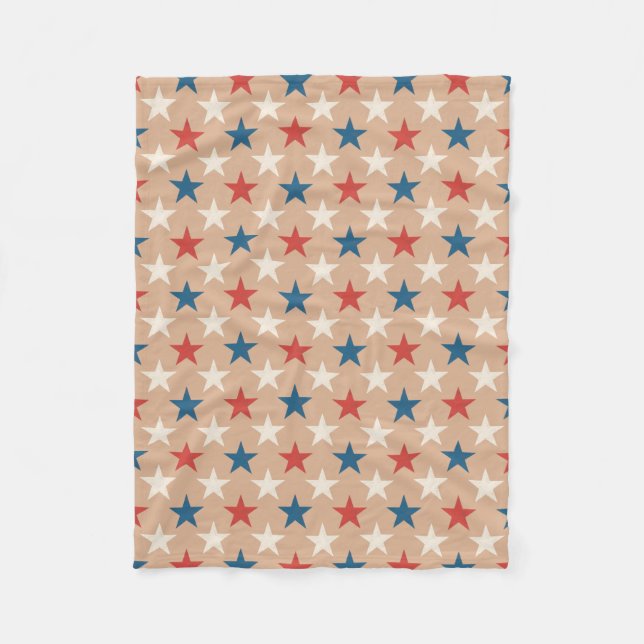 Cobertor De Velo Padrão de estrelas patrióticas americanas (Frente)