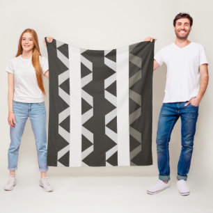 Cobertor De Velo Padrão de Faixa de Triângulo Branco da Cinza Conte