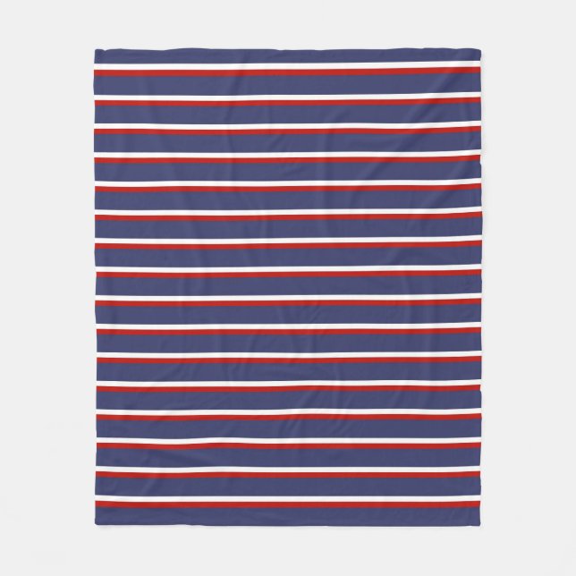 Cobertor De Velo Padrão de Faixa Vermelha marinho Azul (Frente)