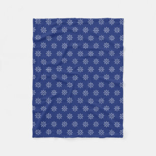 Cobertor De Velo Padrão de Férias de Floco de Neve Azul Natal