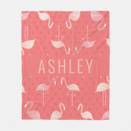 Cobertor De Velo Padrão de Flamingo Vermelho Coral Rosa Personaliza