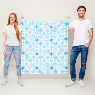 Cobertor De Velo Padrão de flocos de neve azul