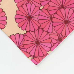 Cobertor De Velo Padrão de flor Art Deco - rosa profundo e pêssego