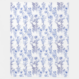 Cobertor De Velo padrão de flor azul