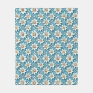 Cobertor De Velo Padrão de Flor Branca Elegante Com Pérolas