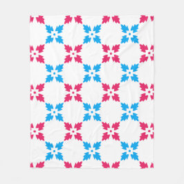 Cobertor De Velo Padrão de Flor de Folha de Neve Vermelha Azul