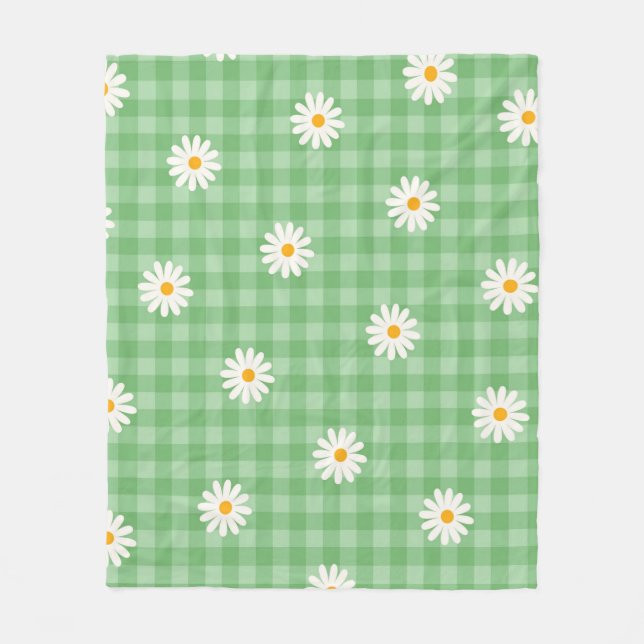Cobertor De Velo Padrão de Flor de Verificação Gingham da Xadrez de (Frente)