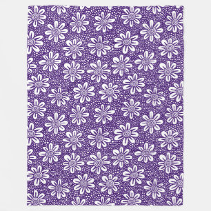 Cobertor De Velo Padrão de Flor Desenhada à Mão 140617 - Roxo Fundo