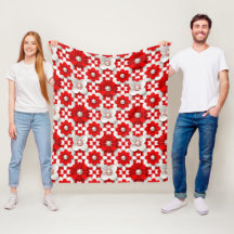 Padrão de Flor Elegante Vermelha e Branca para Dec
