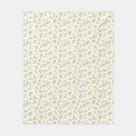 Cobertor De Velo Padrão de flor selvagem azul-amarelo