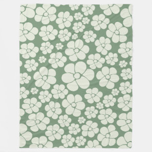 Cobertor De Velo Padrão de Flor - Verde