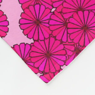 Cobertor De Velo Padrão de flores Art Deco - magenta sobre rosa