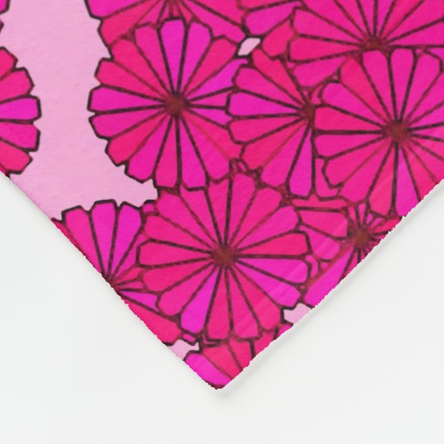 Cobertor De Velo Padrão de flores Art Deco - magenta sobre rosa (Quina)