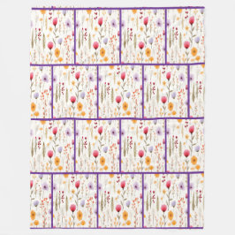 Cobertor De Velo Padrão de Flores Silvestres Botânicas