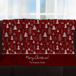 Cobertor De Velo Padrão de Floresta de Árvore de Natal Vermelha e P<br><div class="desc">Adicione um toque especial à decoração de sua casa de férias com este adorável padrão de árvore vermelha e branca padrão de natal. O cobertor tem uma floresta de folhas finas de prata sobre fundo vermelho. Há também um lugar para dois campos de texto personalizados, como Feliz Natal e seu...</div>