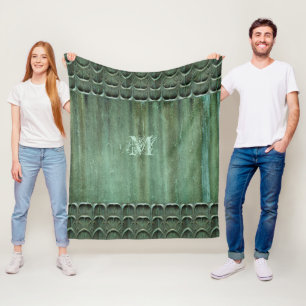 Cobertor De Velo Padrão de Folha de Verdigris Bronze
