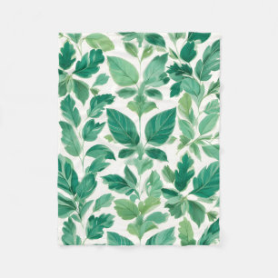 Cobertor De Velo Padrão de Folhagem Verde Lush