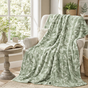 Cobertor De Velo Padrão de Folhas de Oliveira Elegantes
