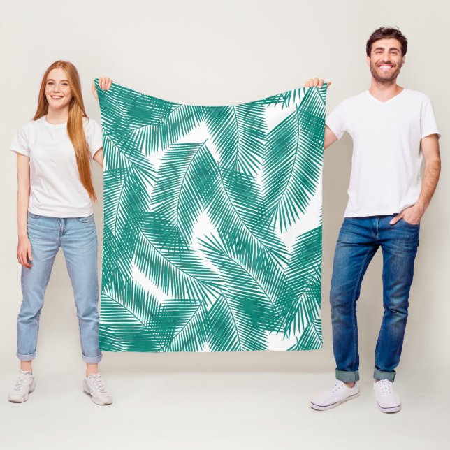 Cobertor De Velo Padrão de Folhas Tropicais Verdes (In Situ)