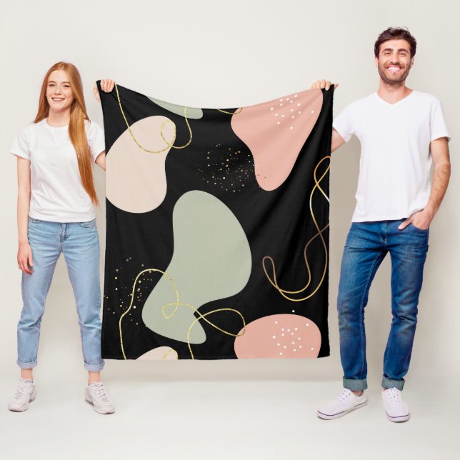 Cobertor De Velo Padrão de Formas Orgânicas Geométricas de abstrato (In Situ)