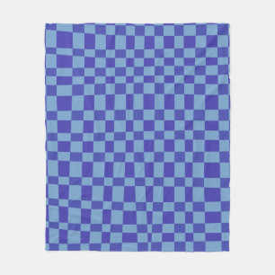 Cobertor De Velo Padrão de Formas Verificadas com abstrato em Azul