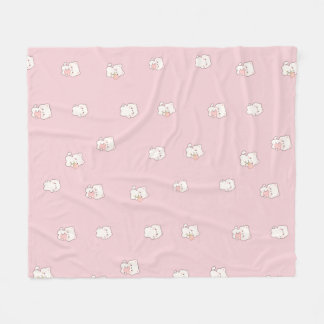 Cobertor De Velo Padrão de Gato Branco Fofo – Corações e Flores Kaw