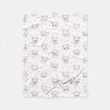 Padrão de Gato de Desenho Animado Rosa com Estrela