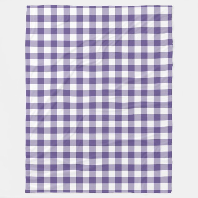 Cobertor De Velo Padrão de Gingham Puro Ultra Violeta (Frente)