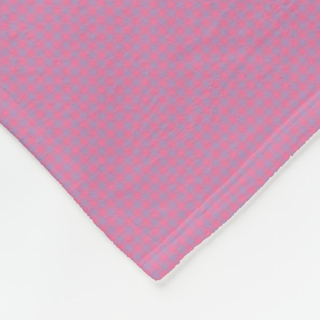 Cobertor De Velo Padrão de Gingham rosa e roxo (Quina)