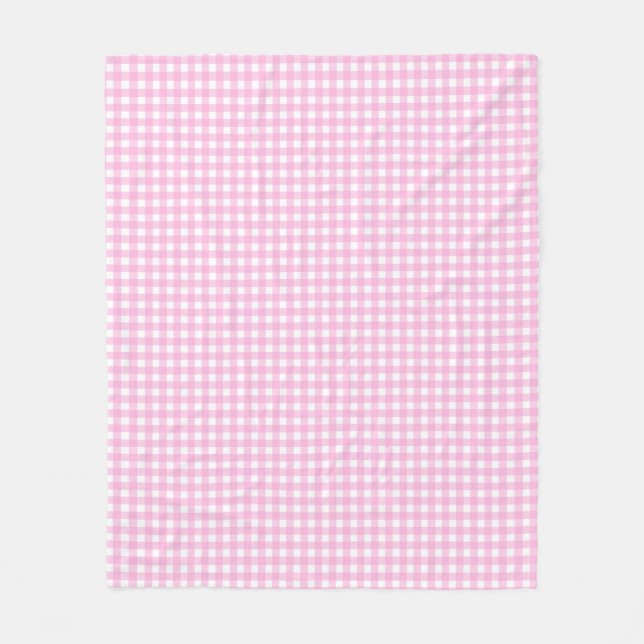 Cobertor De Velo Padrão de Gingham Rosa Pastel (Frente)
