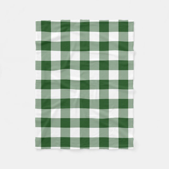 Cobertor De Velo Padrão de Gingham Verde e Branco (Frente)