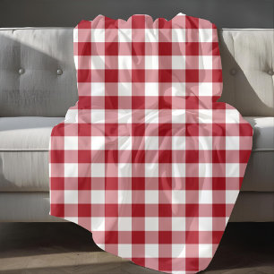 Cobertor De Velo Padrão De Gingham Verificado Em Vermelho E Branco
