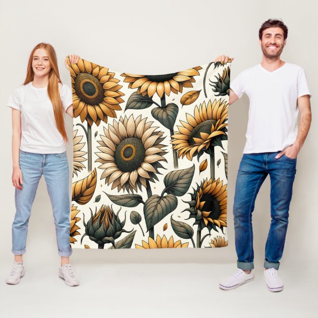 Cobertor De Velo Padrão de girassol vibrante (In Situ)